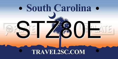 STZ80E South Carolina License Plate
