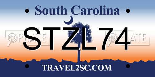 STZL74 South Carolina License Plate