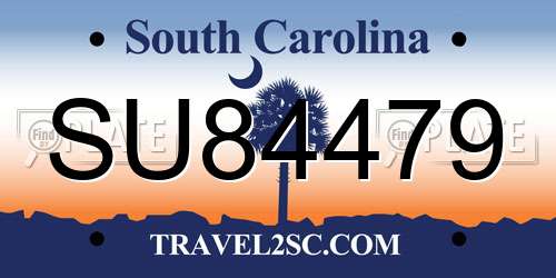 SU84479 South Carolina License Plate