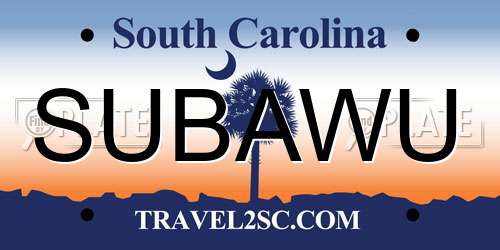 SUBAWU South Carolina License Plate