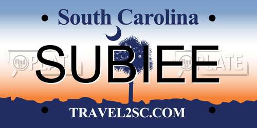 SUBIEE South Carolina License Plate