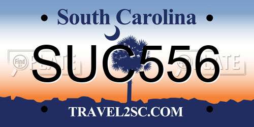 SUC556 South Carolina License Plate