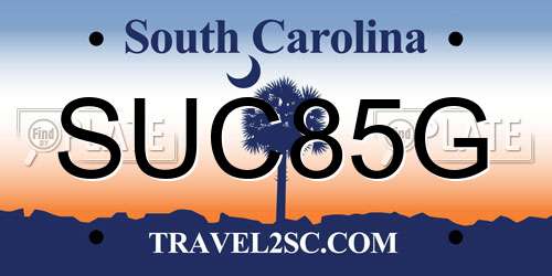 SUC85G South Carolina License Plate