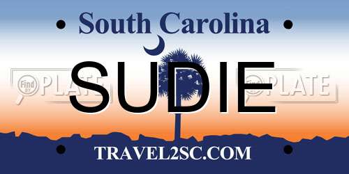 SUDIE South Carolina License Plate