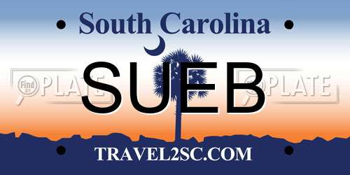 SUEB South Carolina License Plate