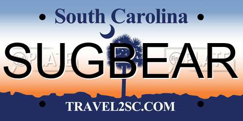 SUGBEAR South Carolina License Plate