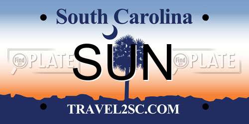 SUN South Carolina License Plate