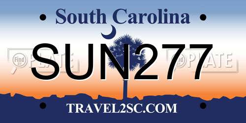 SUN277 South Carolina License Plate