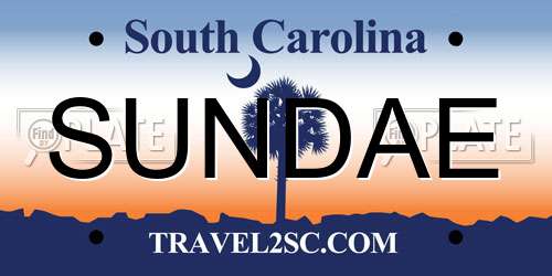 SUNDAE South Carolina License Plate