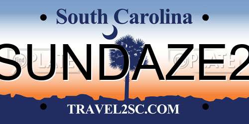 SUNDAZE2 South Carolina License Plate