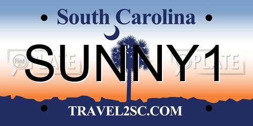 SUNNY1 South Carolina License Plate
