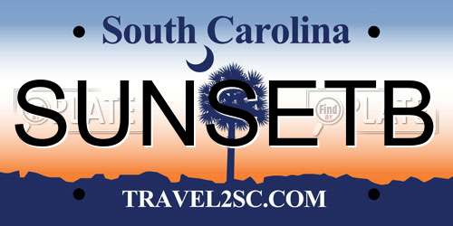 SUNSETB South Carolina License Plate