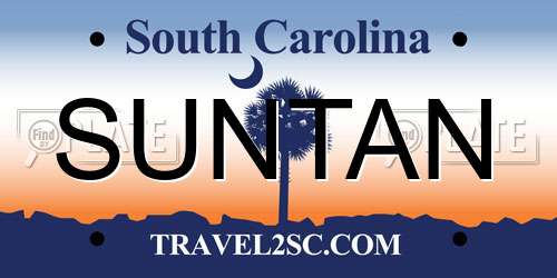 SUNTAN South Carolina License Plate