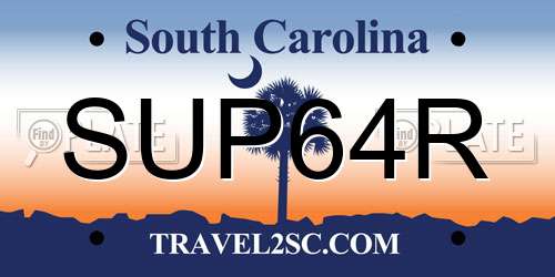 SUP64R South Carolina License Plate