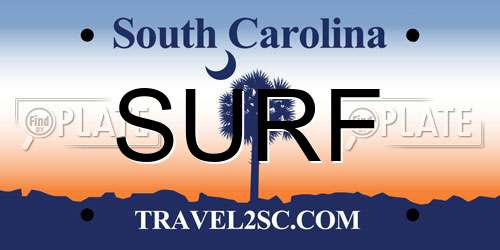 SURF South Carolina License Plate