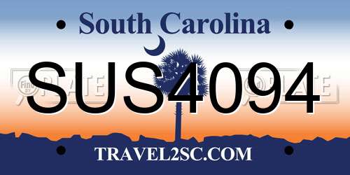 SUS4094 South Carolina License Plate
