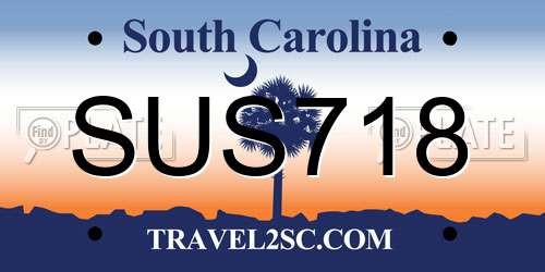 SUS718 South Carolina License Plate