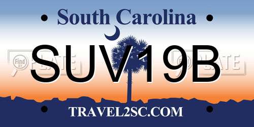 SUV19B South Carolina License Plate