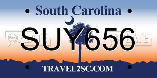 SUY656 South Carolina License Plate