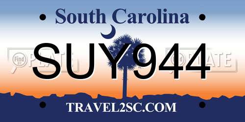 SUY944 South Carolina License Plate