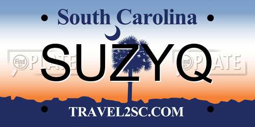 SUZYQ South Carolina License Plate