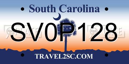 SV0P128 South Carolina License Plate