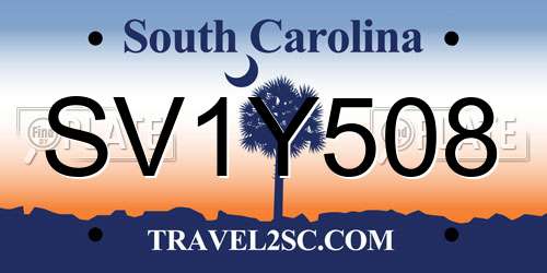 SV1Y508 South Carolina License Plate