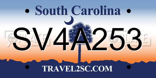SV4A253 South Carolina License Plate