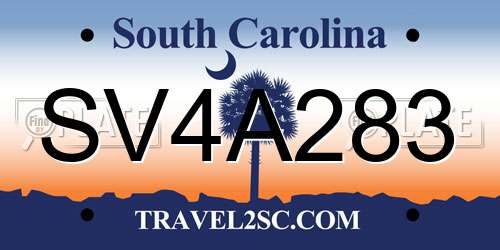 SV4A283 South Carolina License Plate