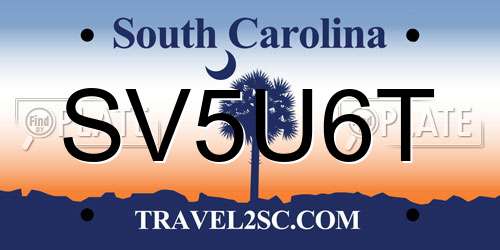 SV5U6T South Carolina License Plate