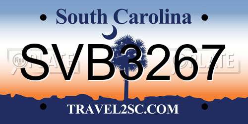 SVB3267 South Carolina License Plate