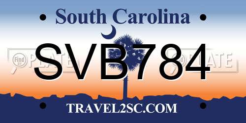 SVB784 South Carolina License Plate