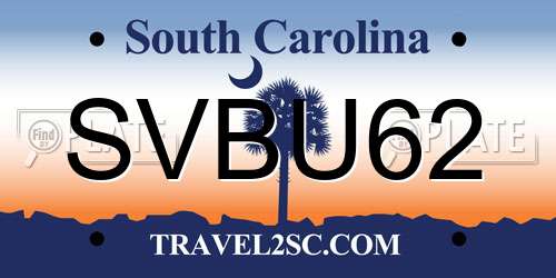 SVBU62 South Carolina License Plate