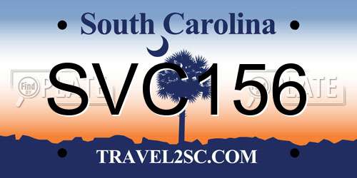SVC156 South Carolina License Plate