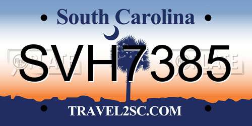 SVH7385 South Carolina License Plate