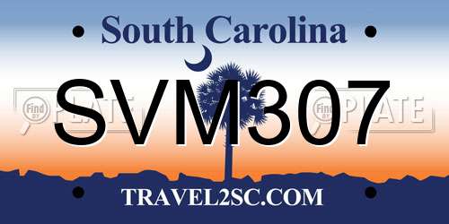 SVM307 South Carolina License Plate