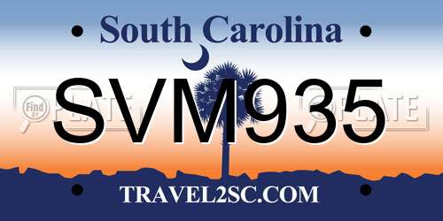 SVM935 South Carolina License Plate