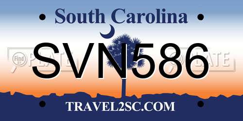 SVN586 South Carolina License Plate