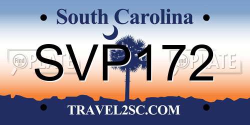 SVP172 South Carolina License Plate