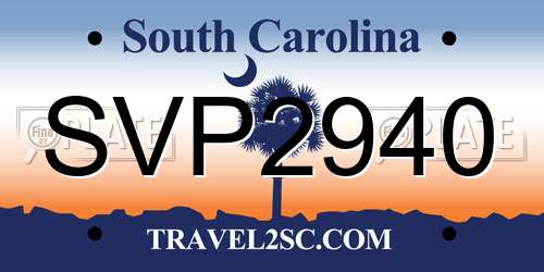 SVP2940 South Carolina License Plate