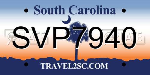 SVP7940 South Carolina License Plate
