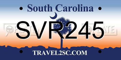SVR245 South Carolina License Plate
