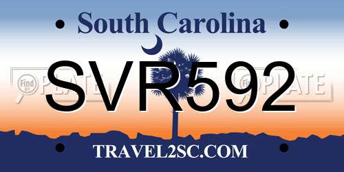 SVR592 South Carolina License Plate