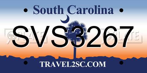 SVS3267 South Carolina License Plate
