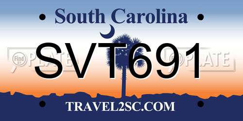 SVT691 South Carolina License Plate