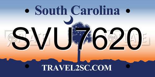 SVU7620 South Carolina License Plate