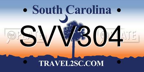 SVV304 South Carolina License Plate