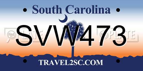 SVW473 South Carolina License Plate