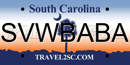 SVWBABA South Carolina License Plate