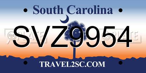SVZ9954 South Carolina License Plate